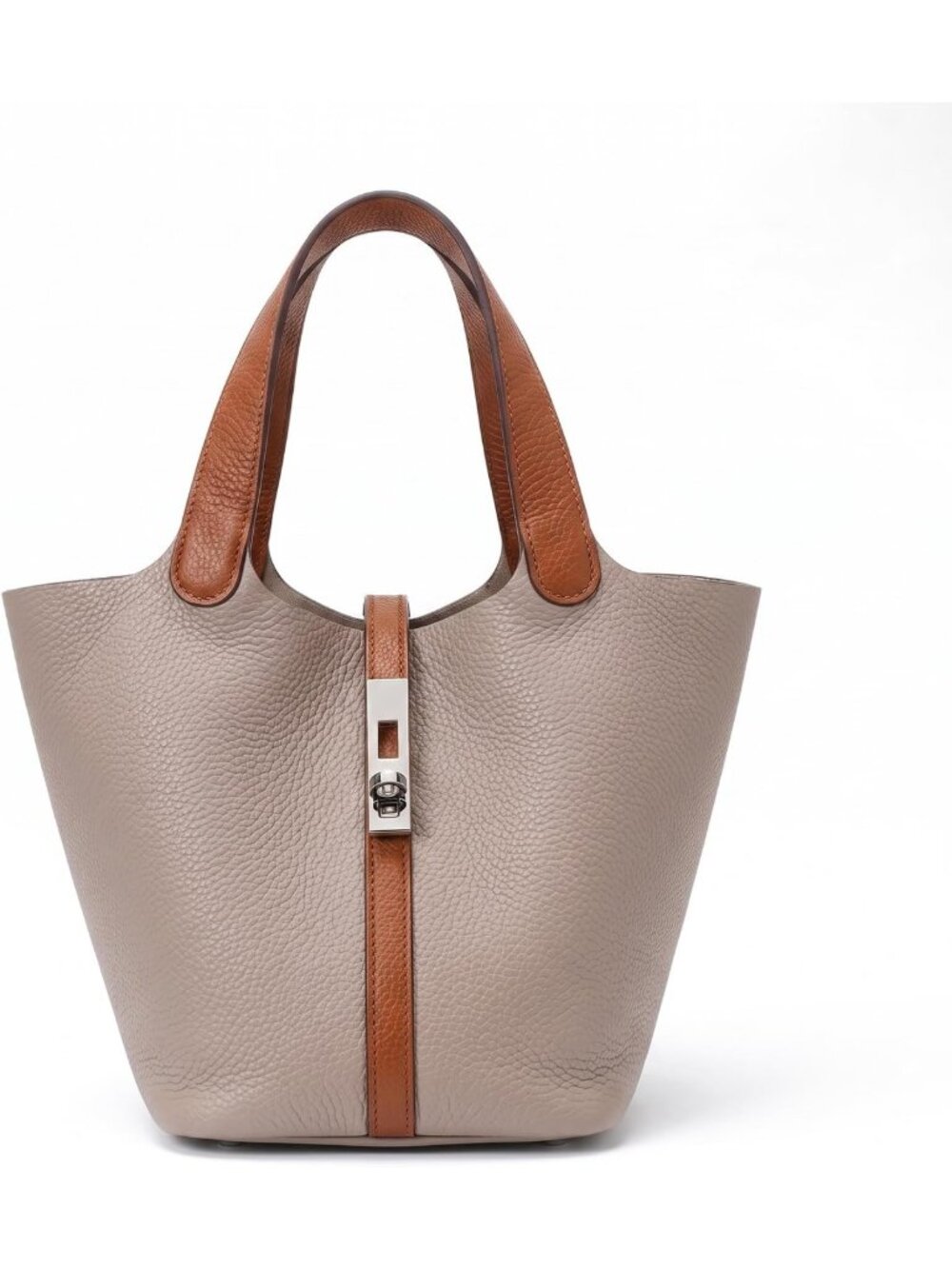 Chic Vegan Leather Tote Bag for Women | Stylish Bucket Handbag with Detachable